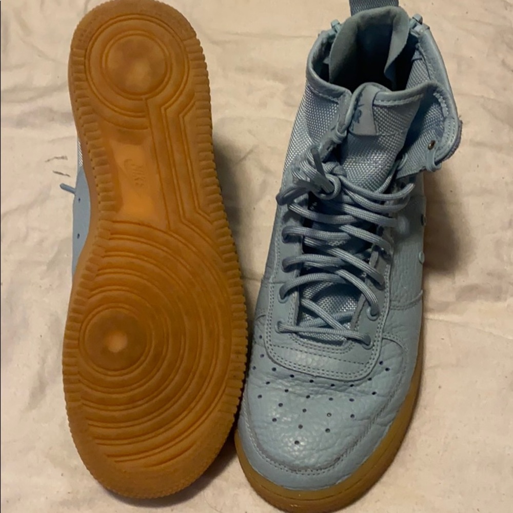 Blue high top Air Force ones